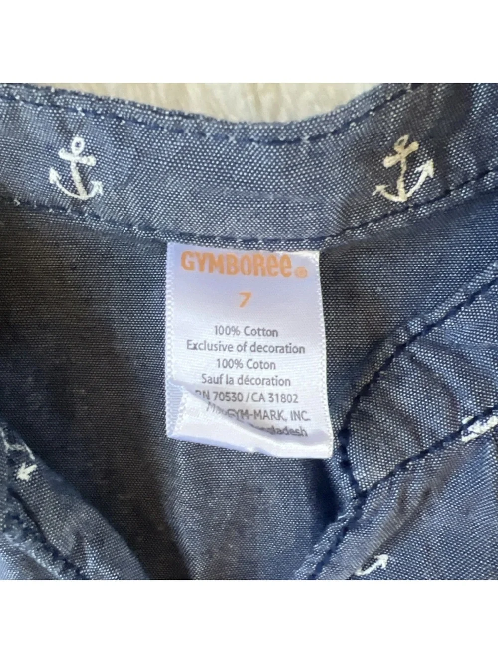 Gymboree Navy and White Anchor Print Sleeveless Romper size 7